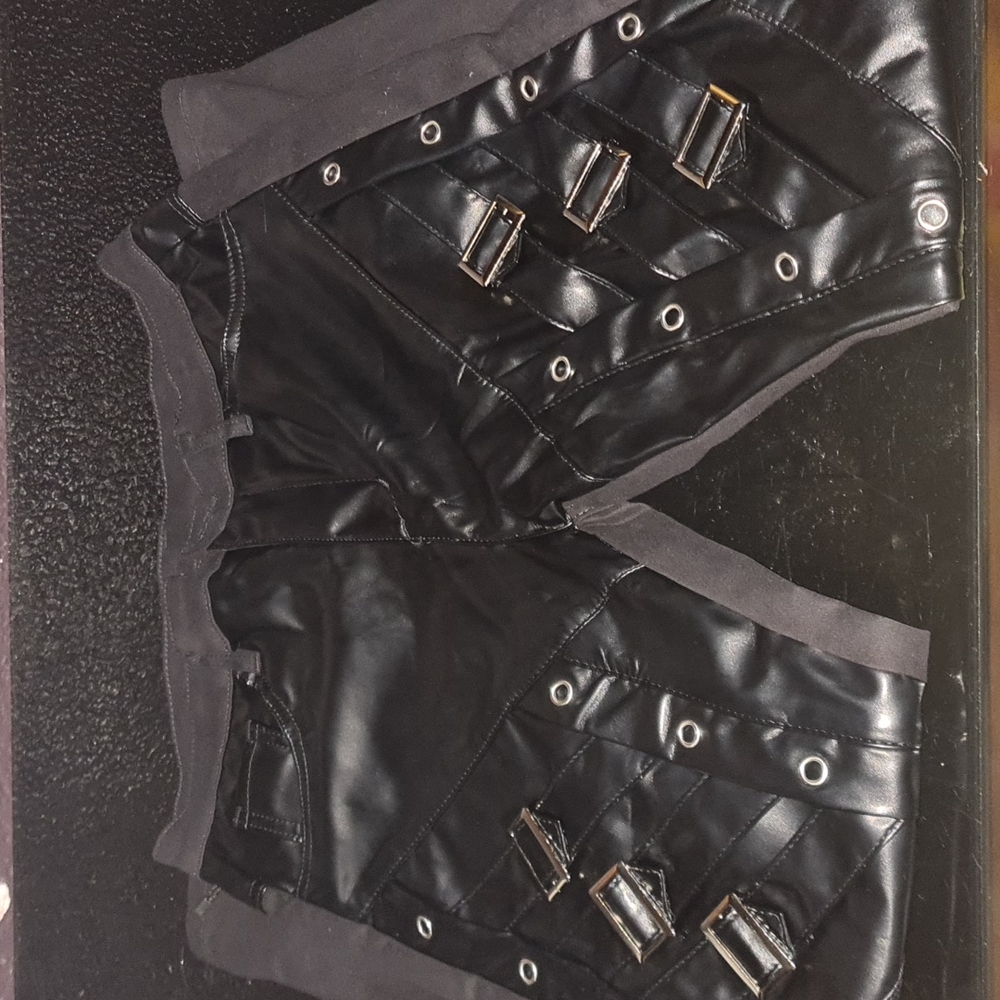 Black leather jeans